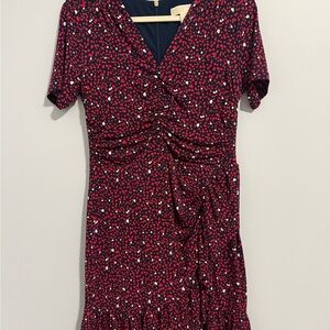 Michael Kors Red and Blue Floral Midi Dress